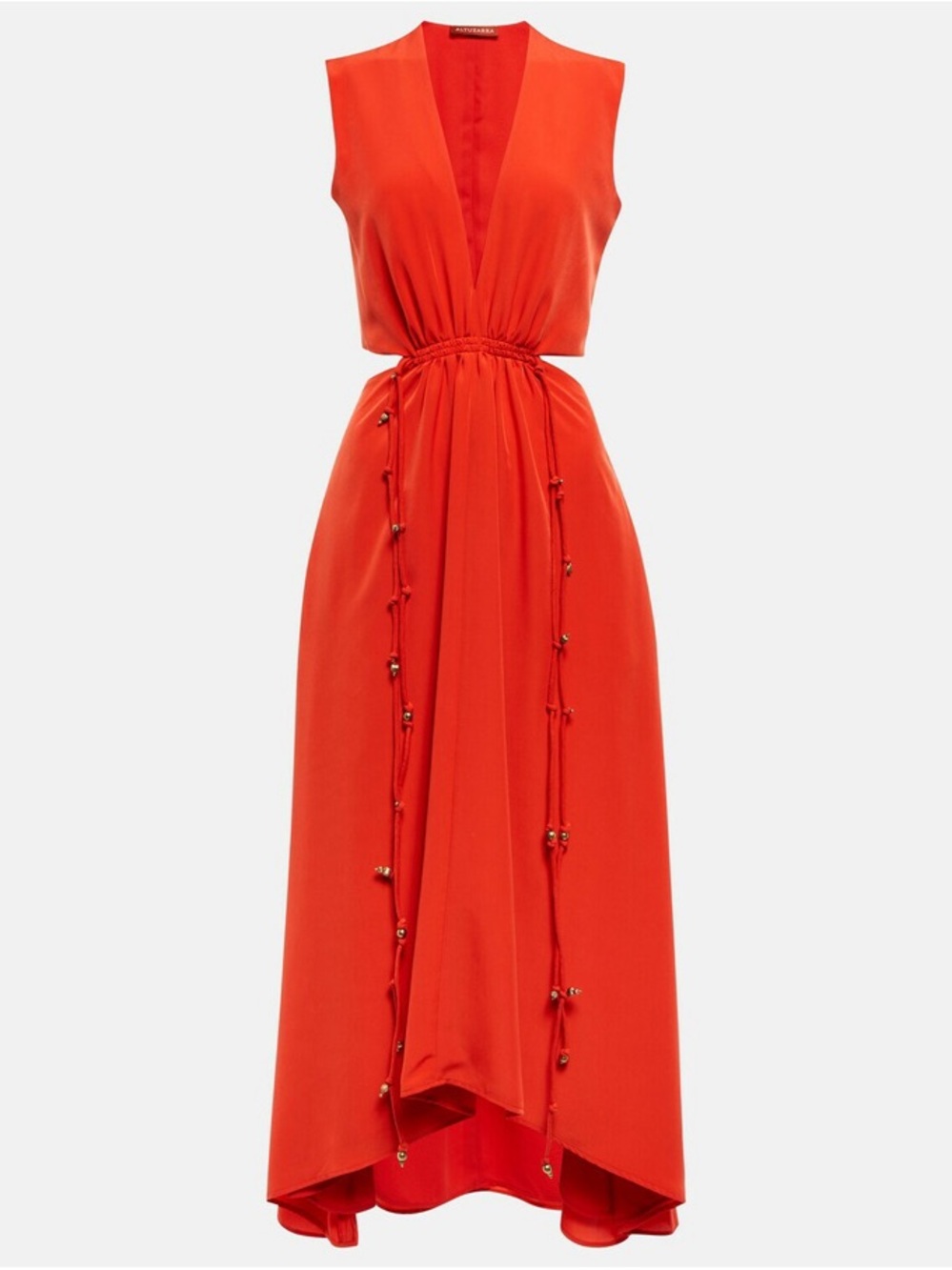 Altuzarra Ayubi Embellished Tie-Waist Cut-Out Midi-Dress